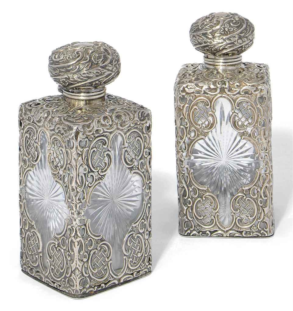 Pair of Henry Matthews Silver Mounted Scent Bottles