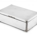 An Art Deco silver cigarette / cigar box by Mappin & Webb,