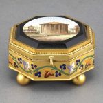 Italian Gilt and Enameled Metal Micromosaic Trinket Box