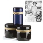 A collection of three Murano colbalt-blue-glass toiletry jars