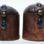 Exceptional and rare pair of scarab humidors