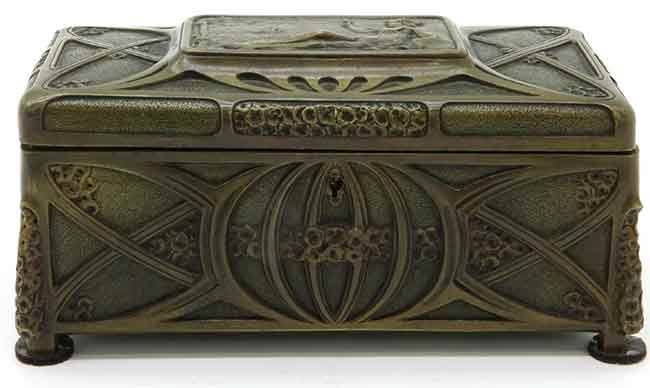Art Nouveau Bronze Box in the form of a Lady