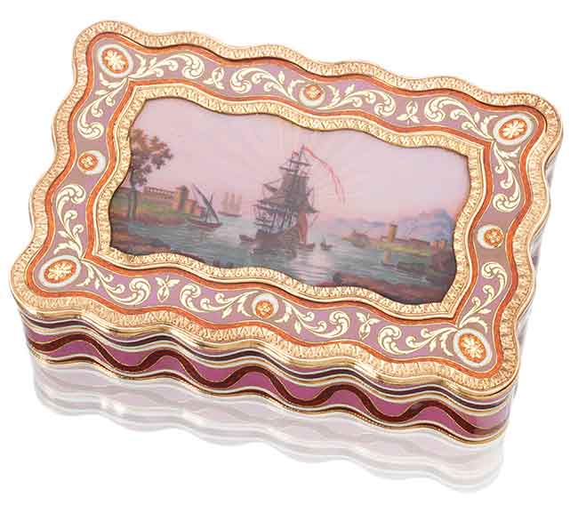 French gold and enamelled snuff box, by Victoire Boizot 