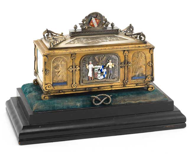 Victorian silver and silver-gilt freedom box